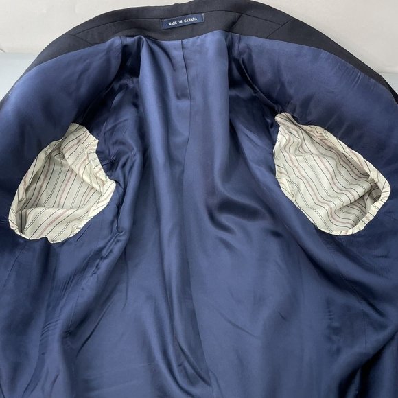 Ralph Lauren Black Label Blazer Sport Coat Wool 3 Button Navy Blue Mens 40L - Picture 7 of 10